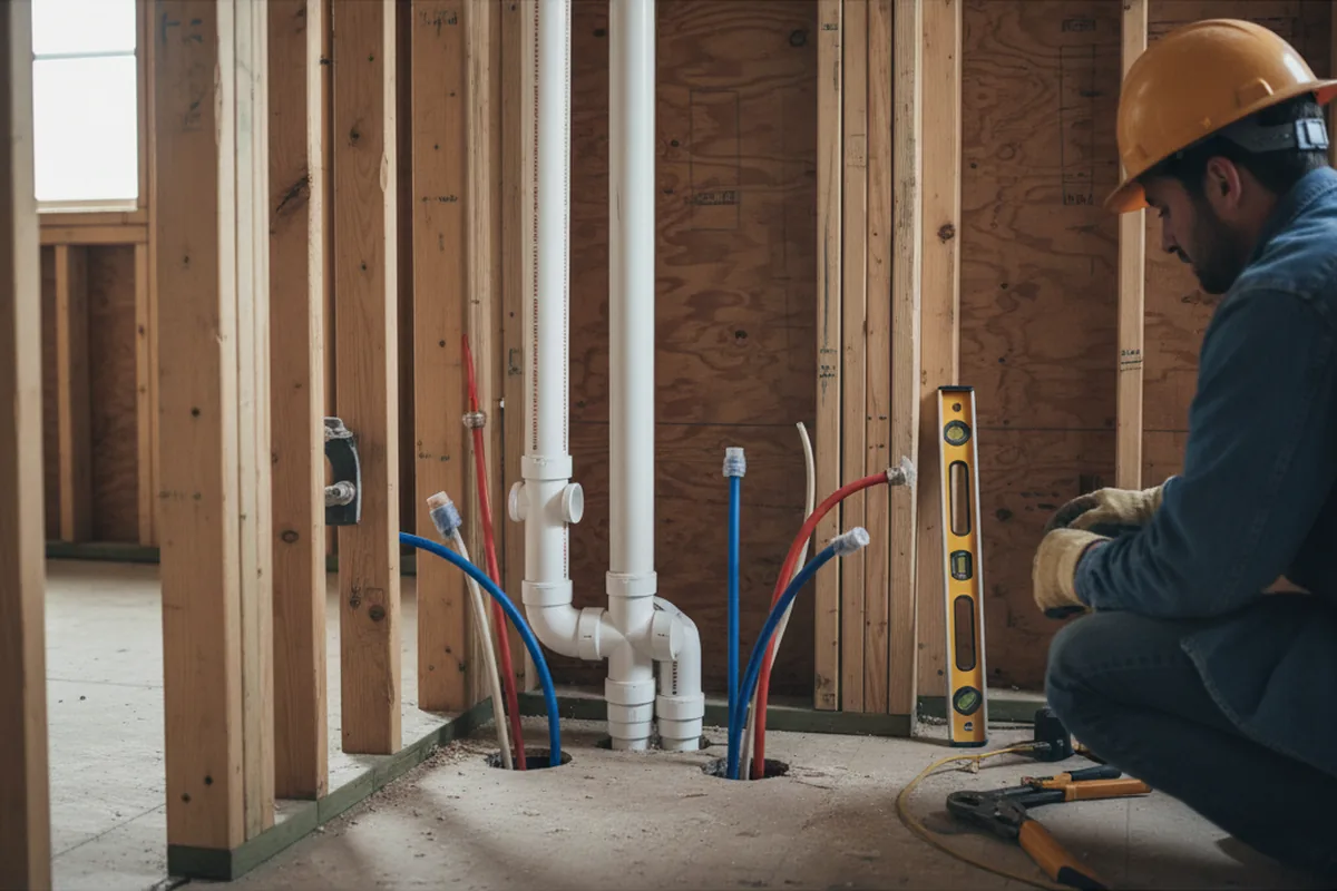 Drain and supply rough-in during Leak Detection in Bel Alton